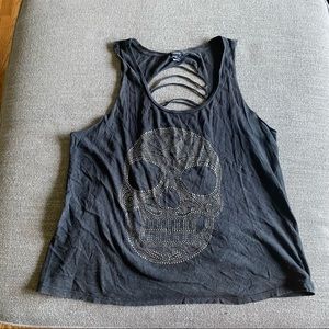 Torrid 3x distressed skull tank top